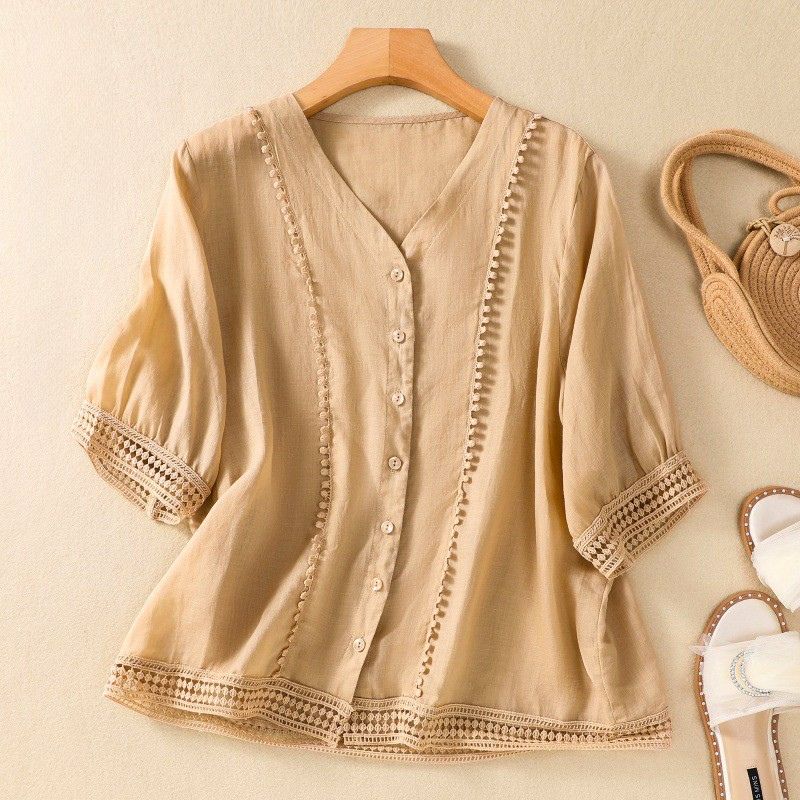 Lucia Cotton-Linen Blouse