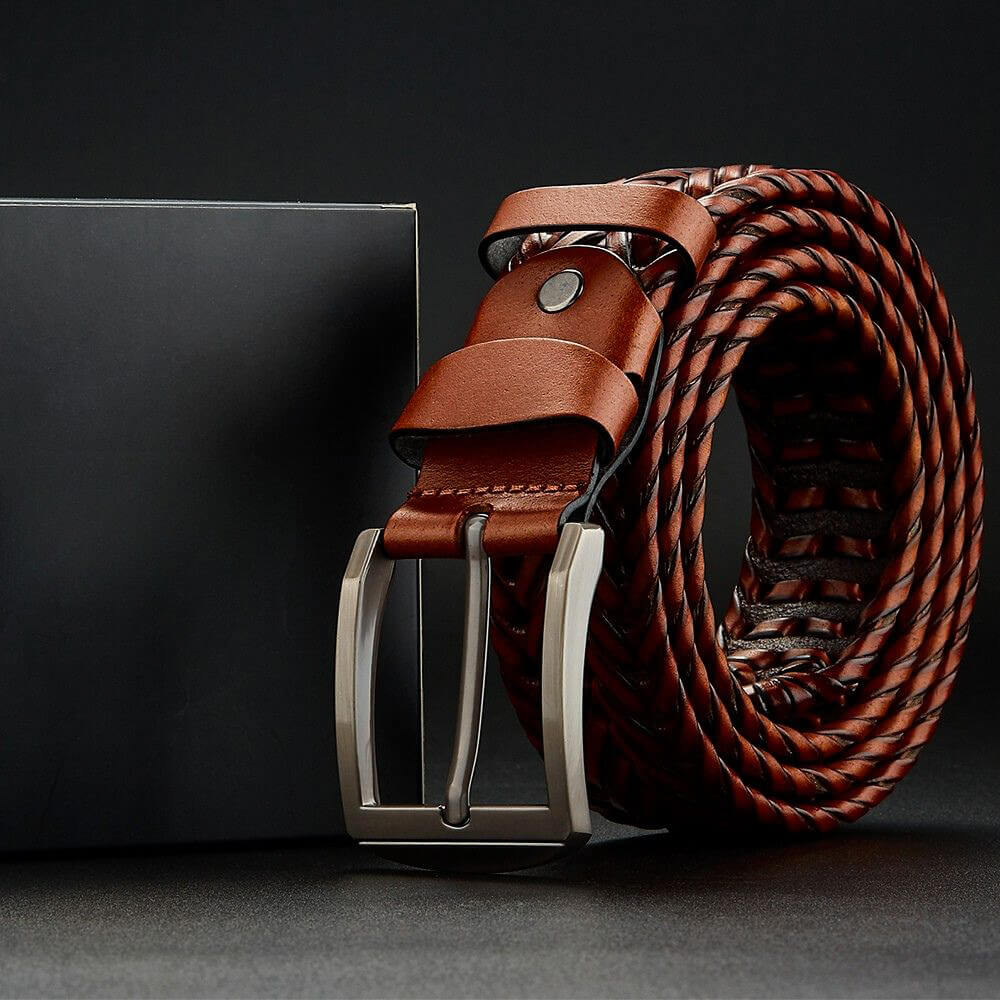 Braided Genuine Leather Belt