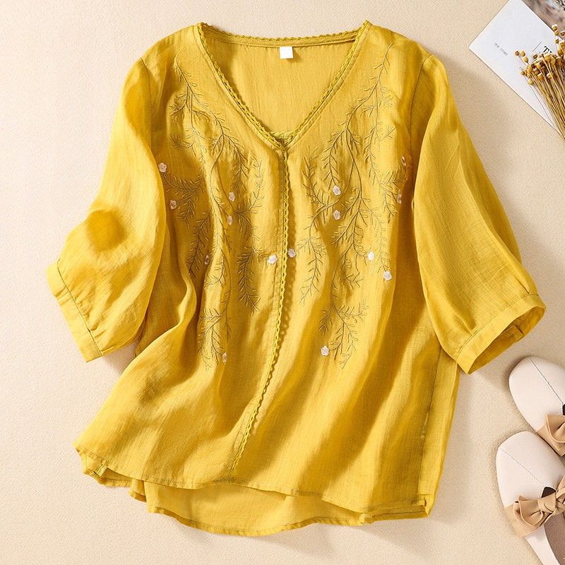 Celina Cotton-Linen Blouse