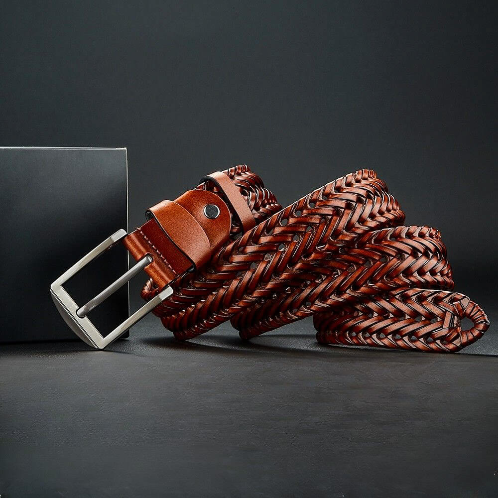 Braided Genuine Leather Belt