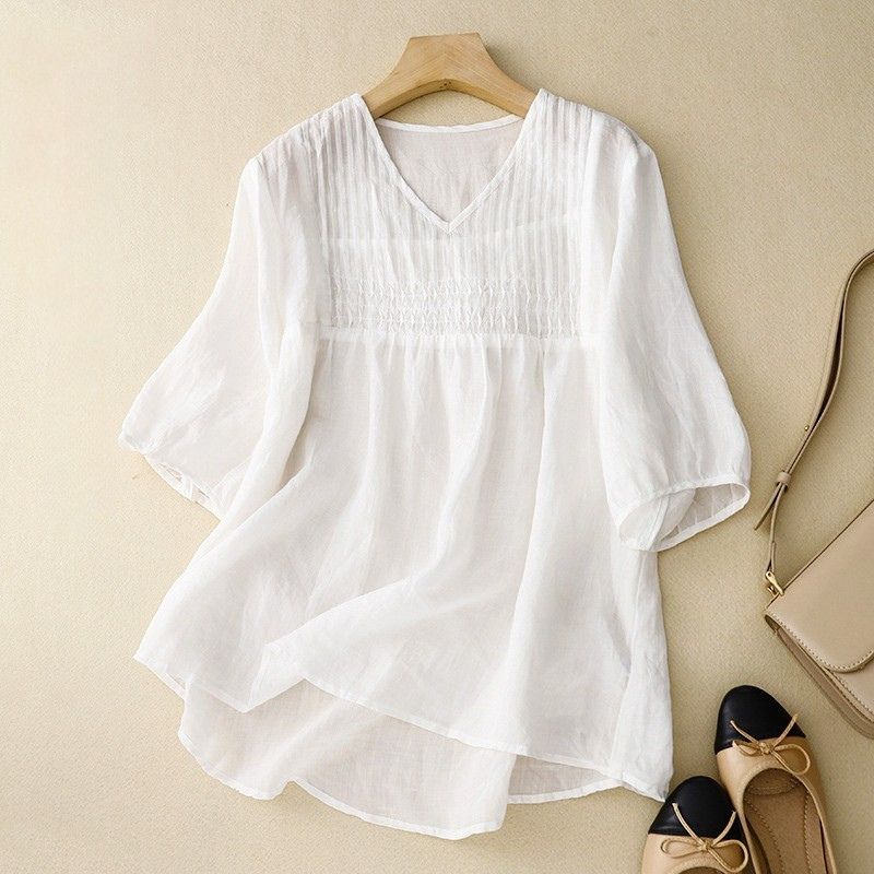 Valencia Cotton-Linen Blouse