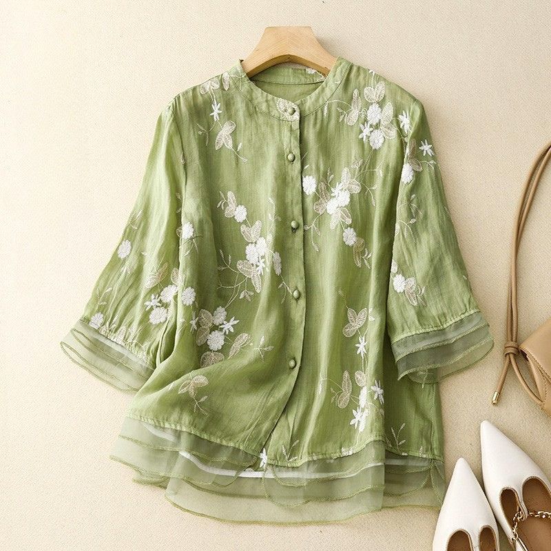 Isabella Cotton-Linen Blouse