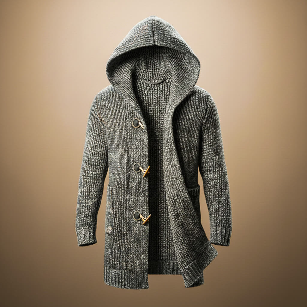 Adrian Wool Knit Hooded Cardigan