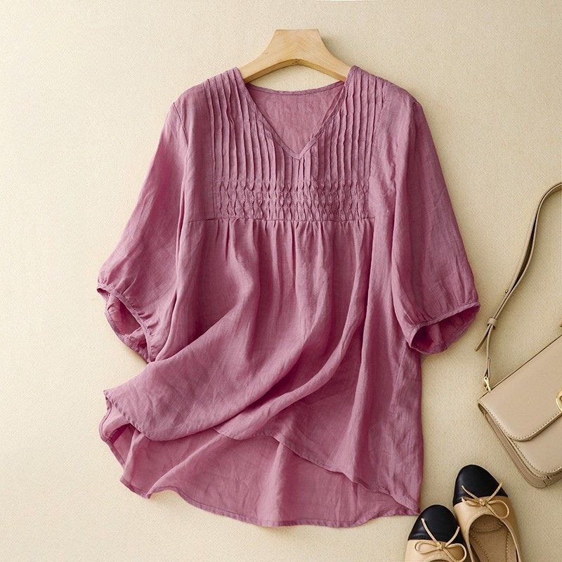 Valencia Cotton-Linen Blouse