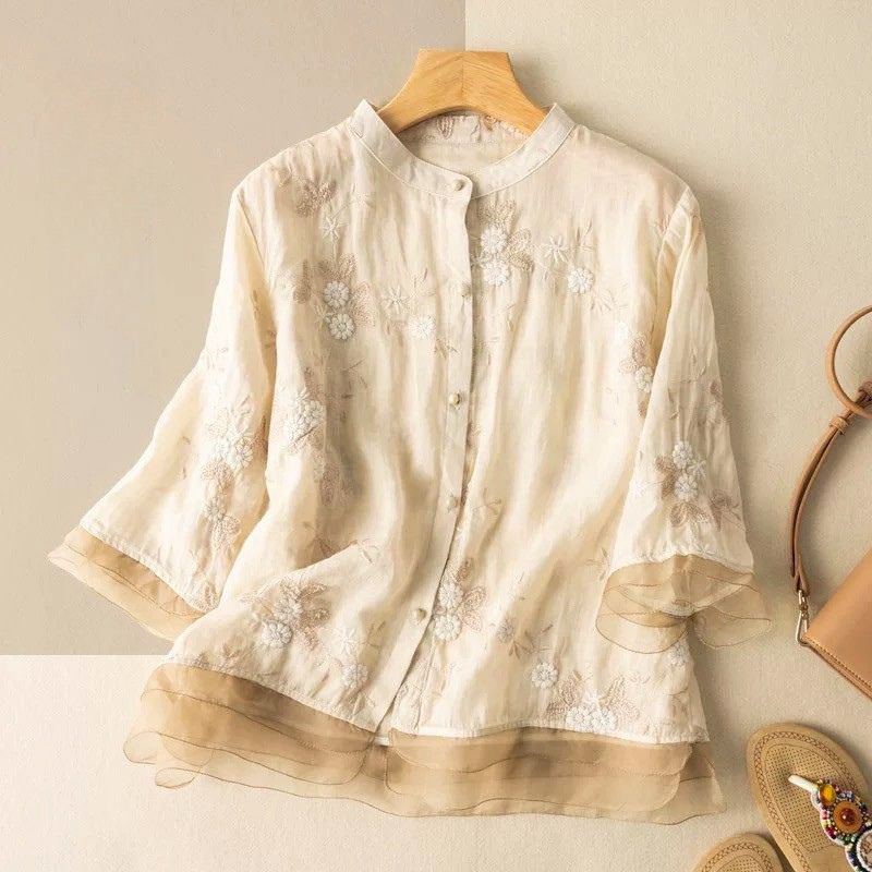 Isabella Cotton-Linen Blouse