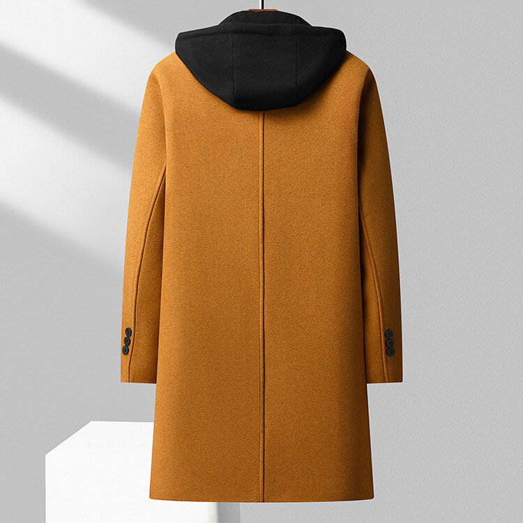 Jasper Virgin Wool Hooded Overcoat