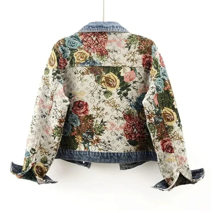 Camellia Floral Denim Jacket