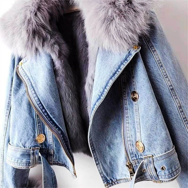 Isadora Denim Fur Jacket