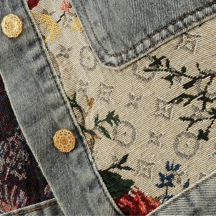Camellia Floral Denim Jacket