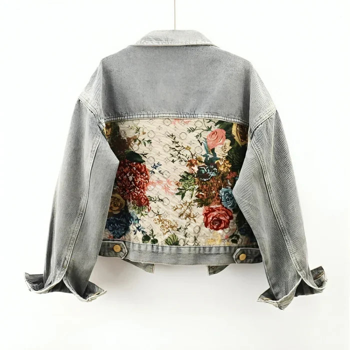 Camellia Floral Denim Jacket