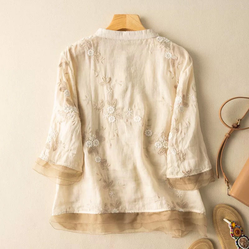 Isabella Cotton-Linen Blouse