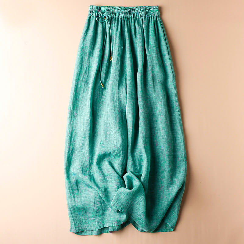 Elena Cotton-Linen Pants