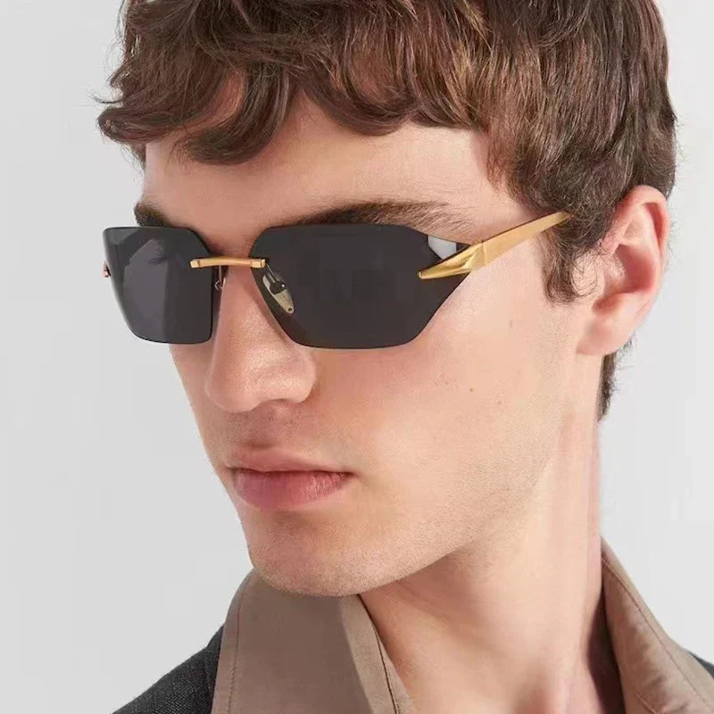 Golden Rimless Shades