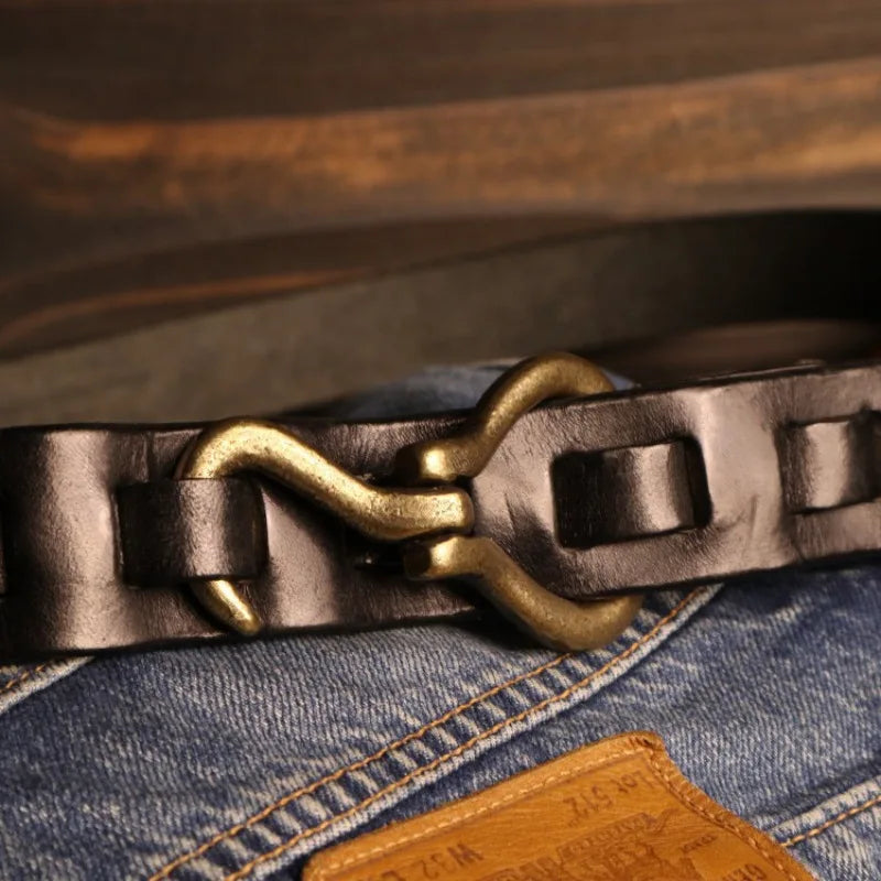 Cowhide Hook Belt
