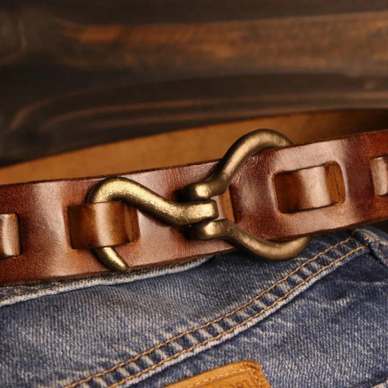 Cowhide Hook Belt