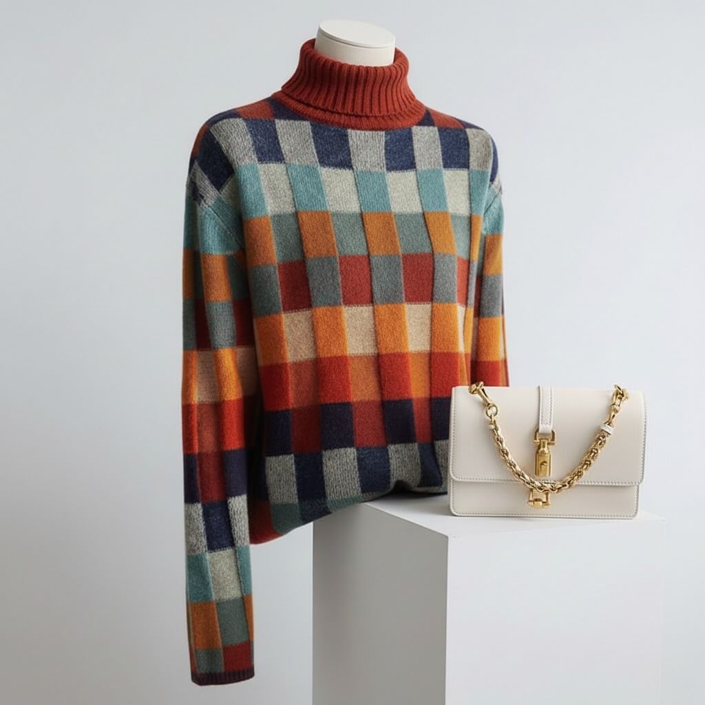 Emma Checkered Merino Sweater